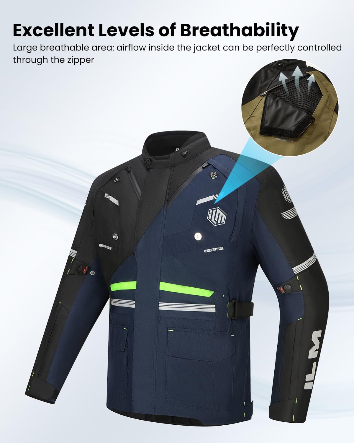 Men'S Motorcycle Jacket CE Armored Riding Waterproof Adventure Touring