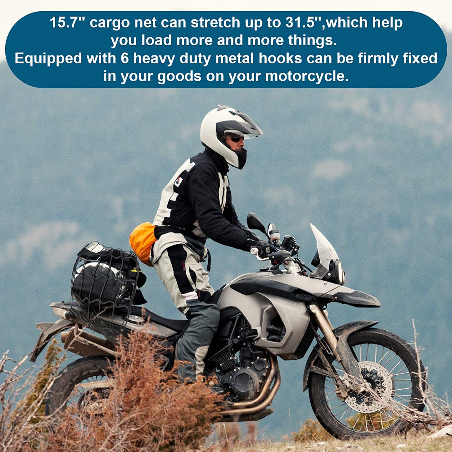 2Pack15.7 X15.7 Cargo Net, Made of Rubber Heavy Duty Bungee Net Stretches to 31.