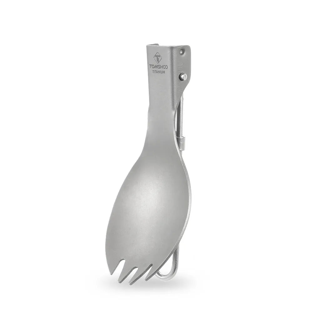 Titanium Folding Spork Outdoor Camping Supplies Hiking Backpacking Dinner Spork Utensil Tableware Fork Spoon for Hiking