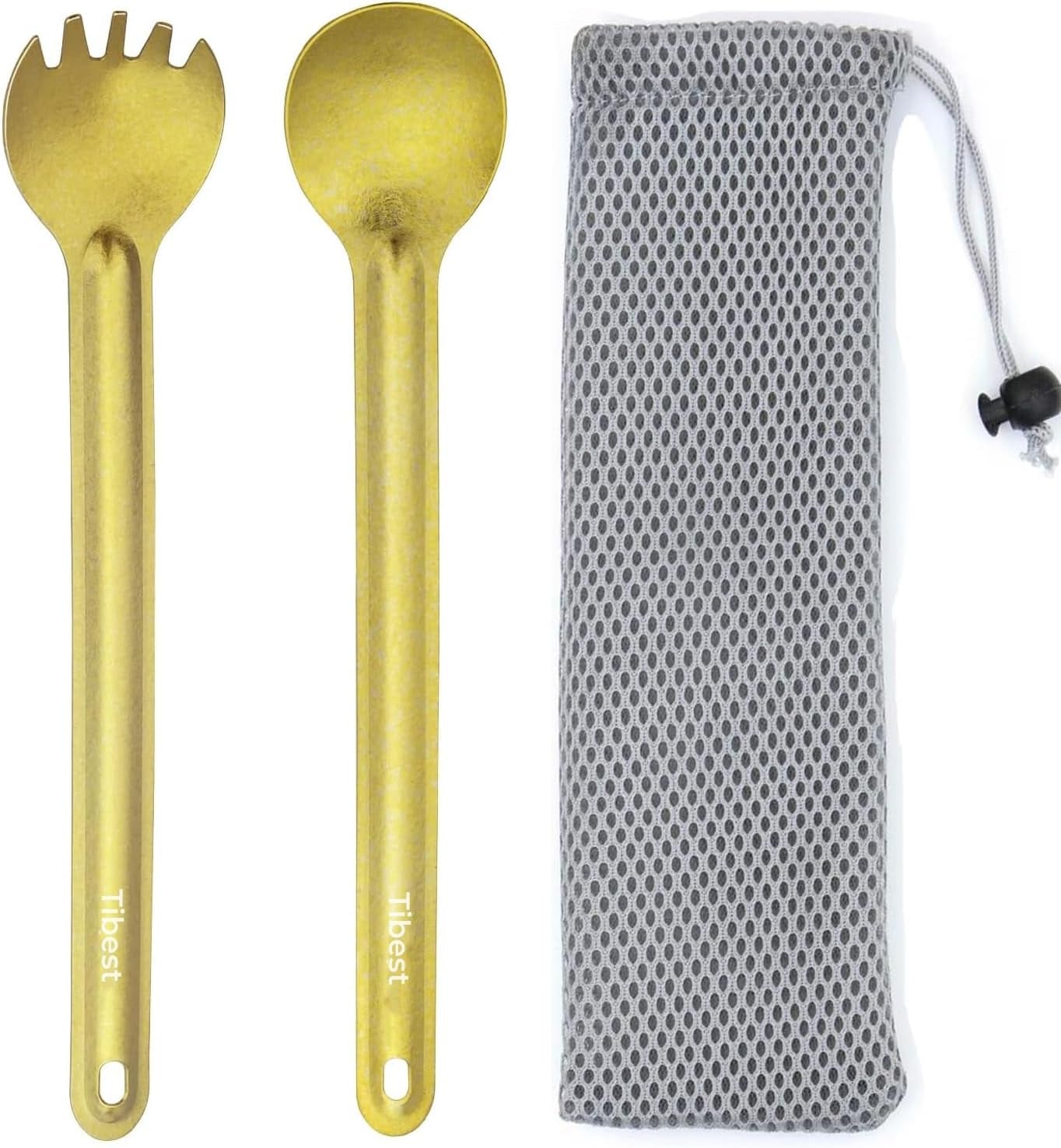 Titanium Spork Long Handle Camping Spoon Backpacking Spork Titanium Long Spoon, Ultra Lightweight Camping Utensil for Backpacking, Hiking, Outdoors