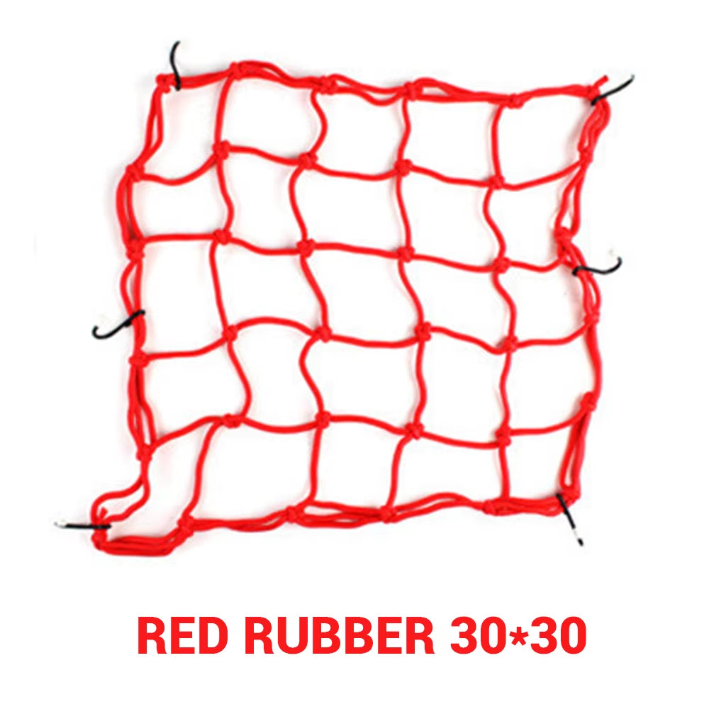 Motorcycle Luggage Net Cover Bike Hold down Fuel Tank Luggage Mesh Rubber Elastic Bungee Motorcycle Bike Tank Hooks Helmet Net
