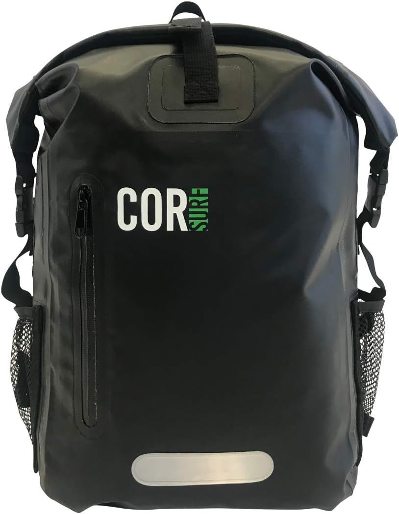 Waterproof Backpack with Laptop Sleeve | Heavy Duty Hiking, Kayak Dry Bag Backpack | Roll-Top Closure (25L, Green)