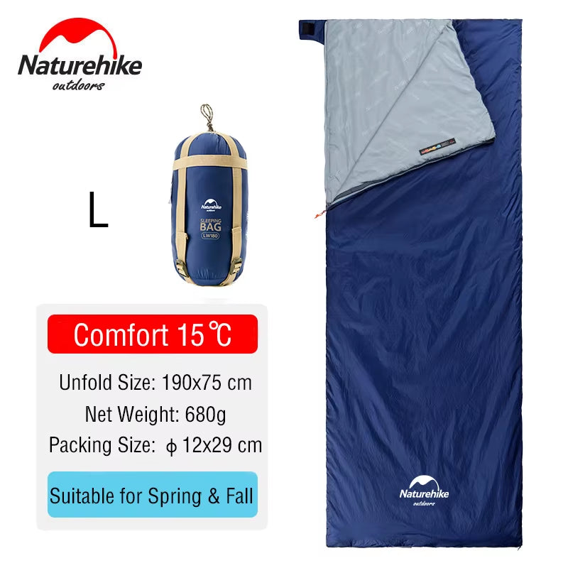 Sleeping Bag Lightweight Mini LW180 Waterproof Cotton Sleeping Bag Nature Hike Tourist Camping Sleeping Bag