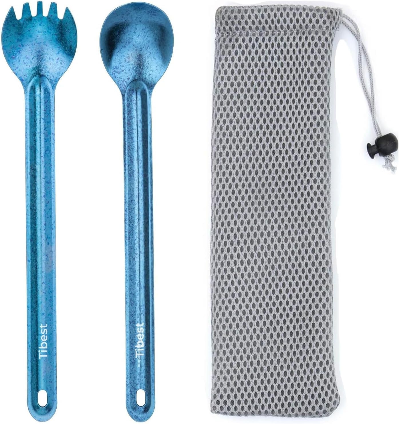 Titanium Spork Long Handle Camping Spoon Backpacking Spork Titanium Long Spoon, Ultra Lightweight Camping Utensil for Backpacking, Hiking, Outdoors