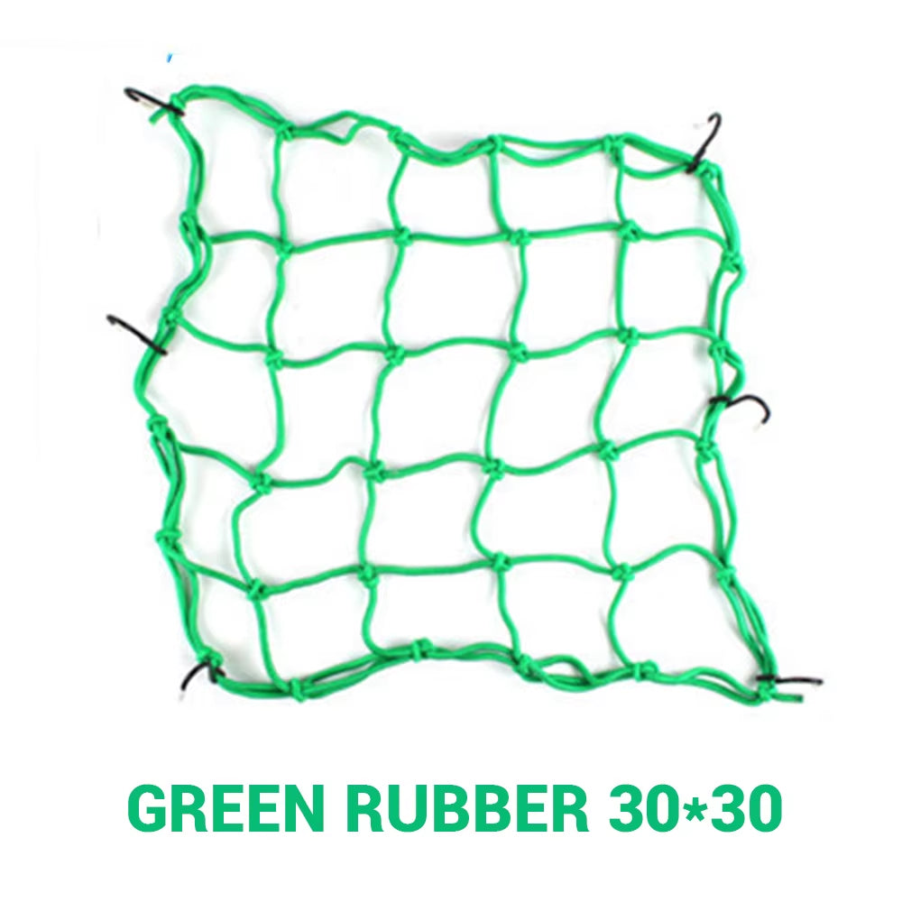 Motorcycle Luggage Net Cover Bike Hold down Fuel Tank Luggage Mesh Rubber Elastic Bungee Motorcycle Bike Tank Hooks Helmet Net