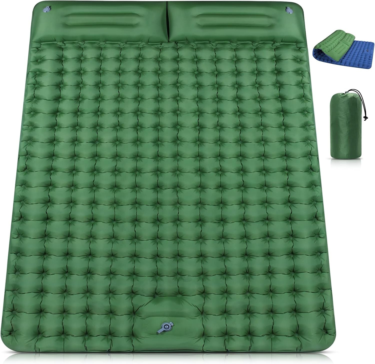 Inflating Sleeping Pad for Camping - Extra Thickness & Compact, Lightweight, Portable