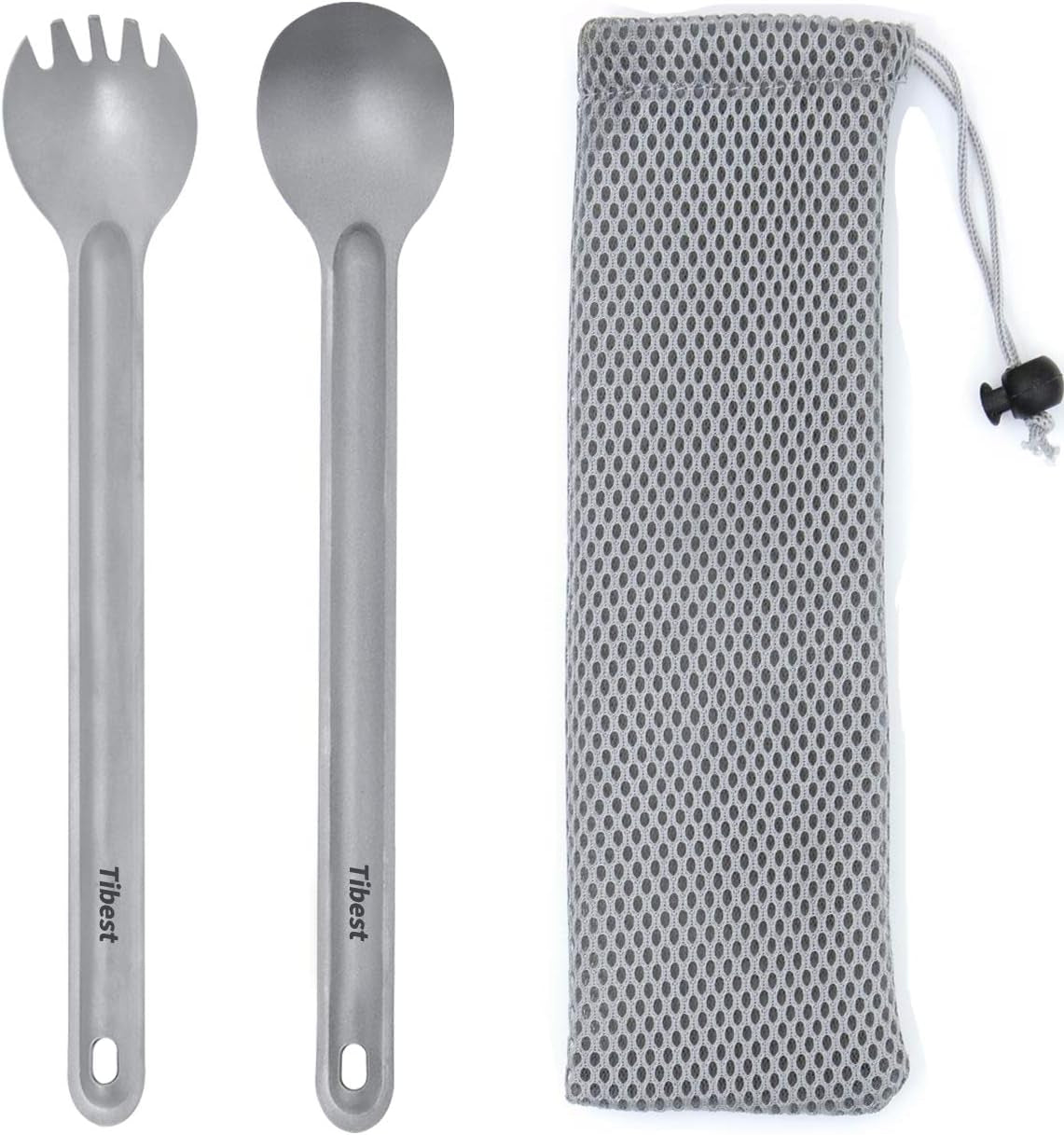 Titanium Spork Long Handle Camping Spoon Backpacking Spork Titanium Long Spoon, Ultra Lightweight Camping Utensil for Backpacking, Hiking, Outdoors