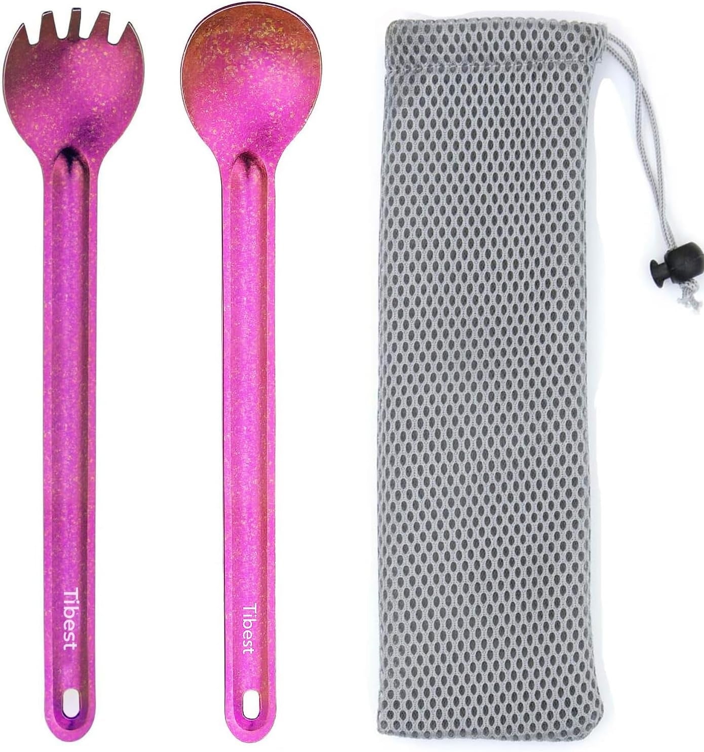 Titanium Spork Long Handle Camping Spoon Backpacking Spork Titanium Long Spoon, Ultra Lightweight Camping Utensil for Backpacking, Hiking, Outdoors