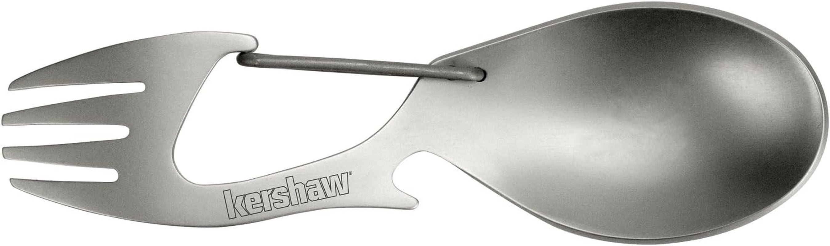 Ration Multi Tool Spork, Stainless Steel Spoon, Fork, Carabiner and Bottle Opener, Regular and XL Sizes