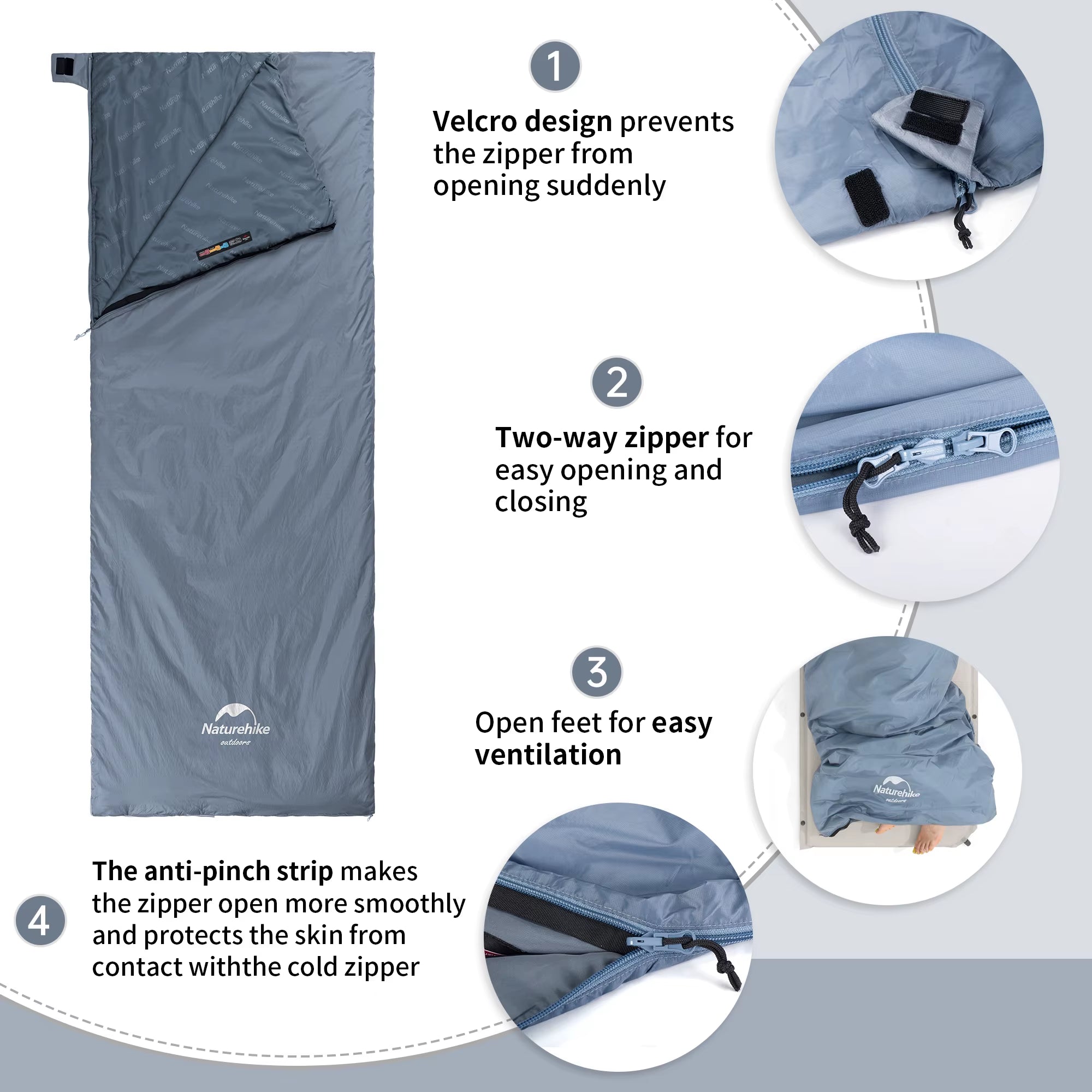 Sleeping Bag Lightweight Mini LW180 Waterproof Cotton Sleeping Bag Nature Hike Tourist Camping Sleeping Bag