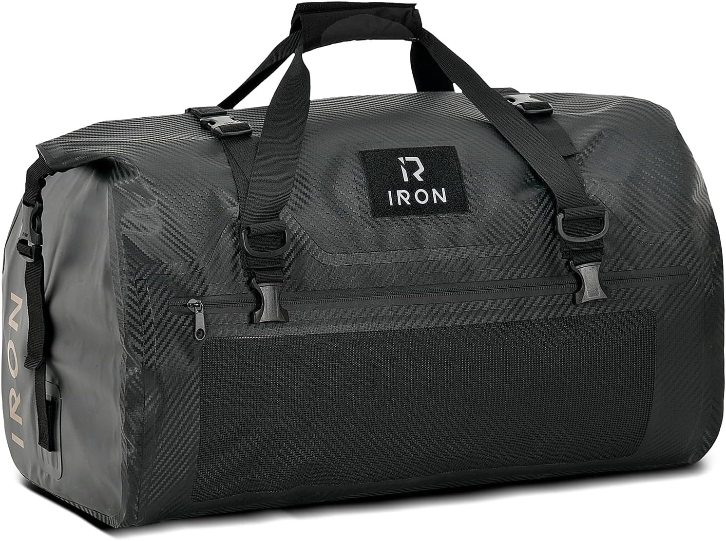 Motorcycle Dry Bag - Waterproof Duffle & Luggage Tail Bag Saddle Bags with Roll Top Closure, Shoulder Straps, Inner Pocket and Mesh Pocket (Black, 30L)