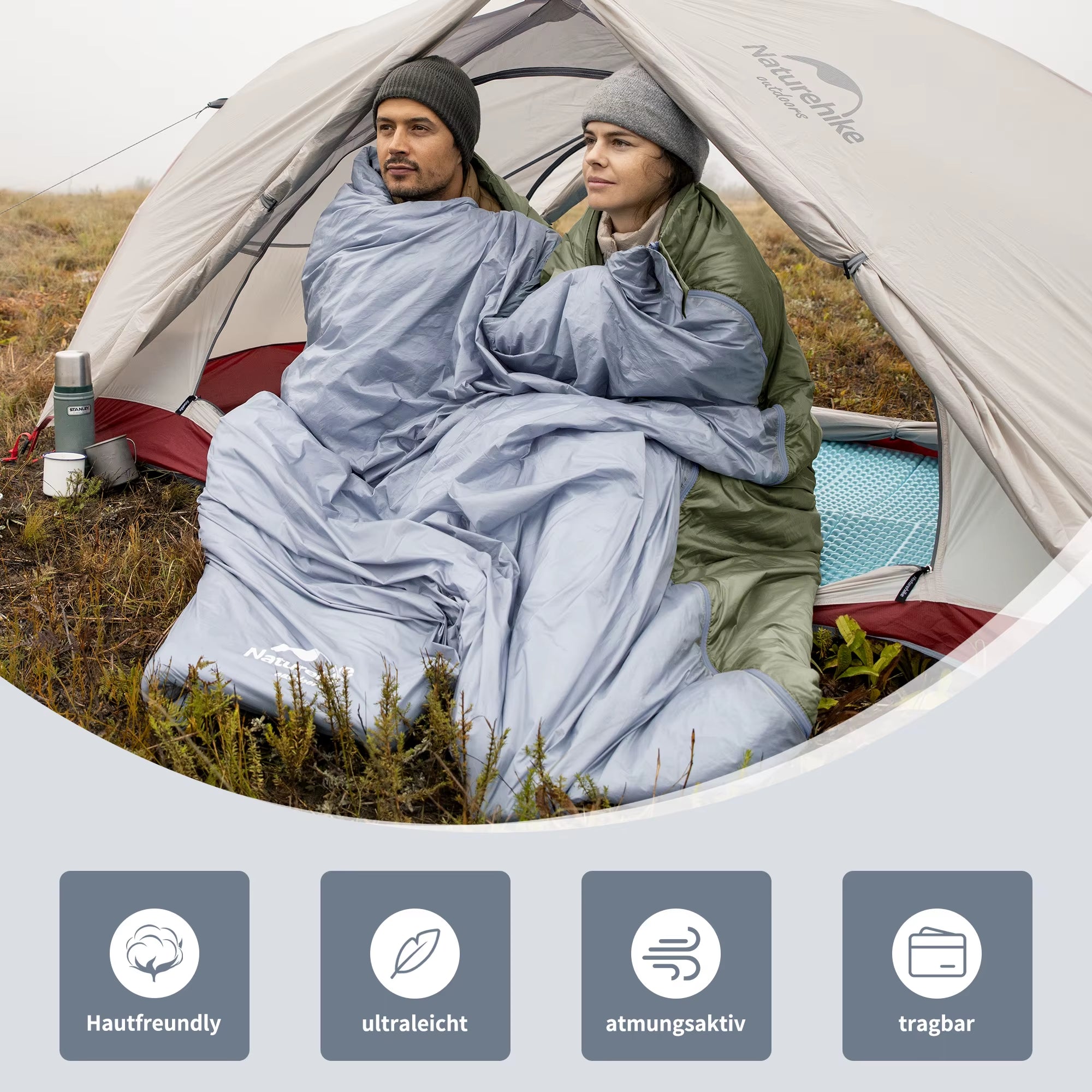 Sleeping Bag Lightweight Mini LW180 Waterproof Cotton Sleeping Bag Nature Hike Tourist Camping Sleeping Bag