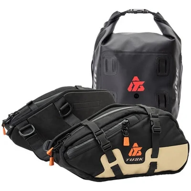 Traverse Pannier Bags W/ X-Small Dry Duffel Tail Bag Black/Tan