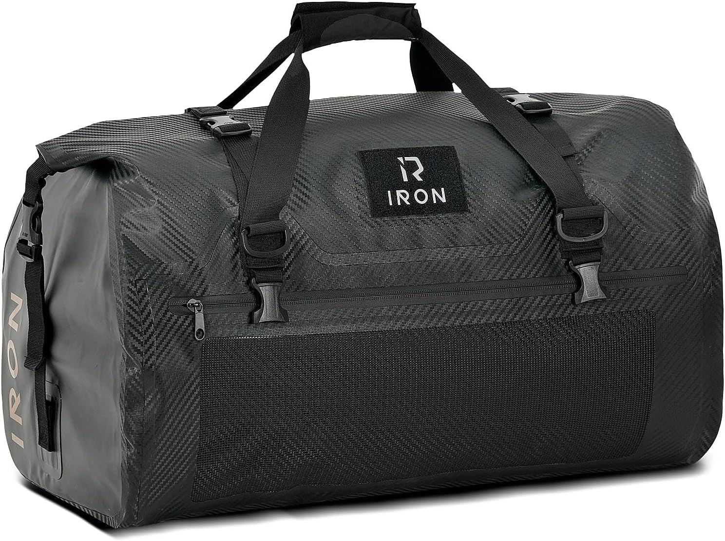 Motorcycle Dry Bag - Waterproof Duffle & Luggage Tail Bag Saddle Bags with Roll Top Closure, Shoulder Straps, Inner Pocket and Mesh Pocket (Black, 30L)