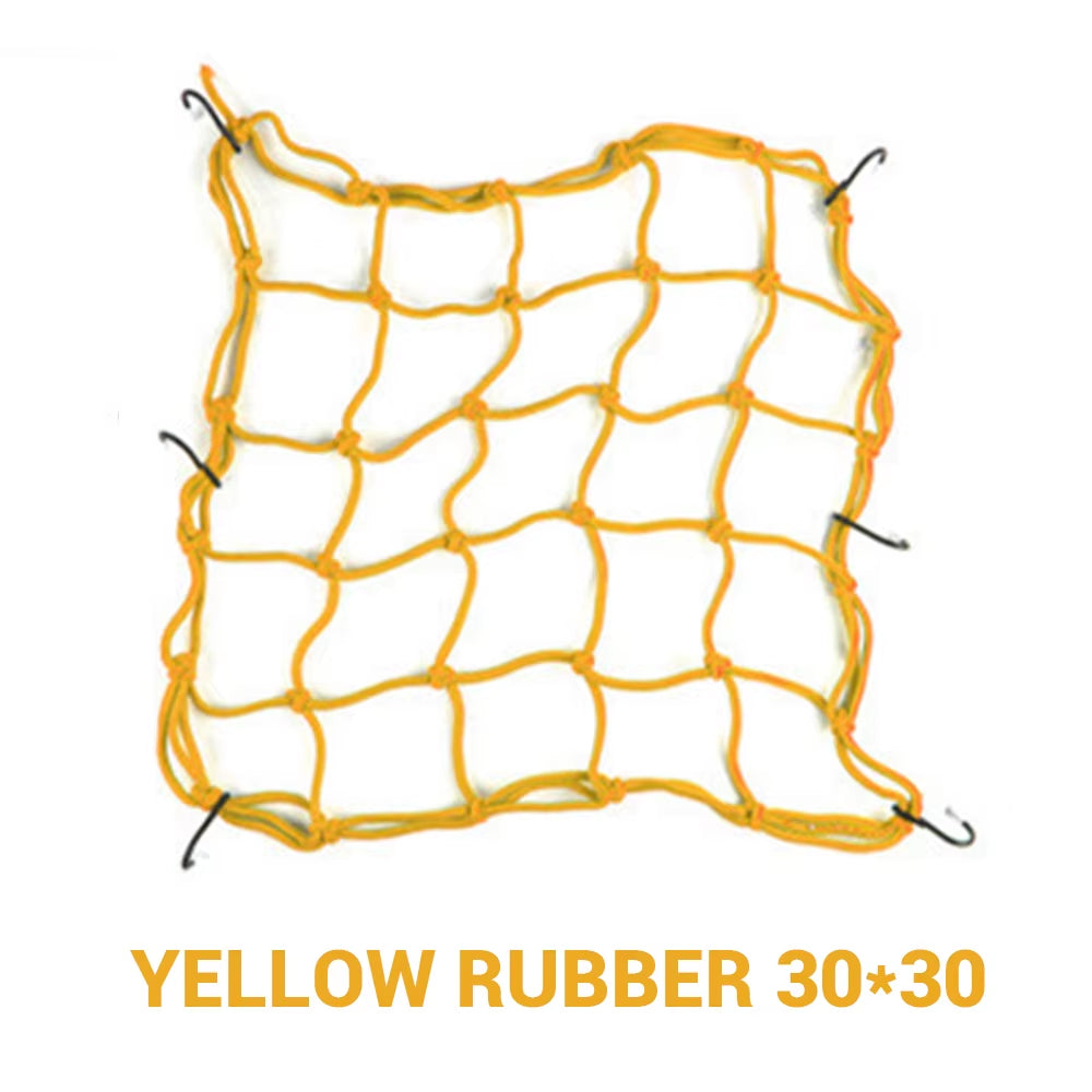 Motorcycle Luggage Net Cover Bike Hold down Fuel Tank Luggage Mesh Rubber Elastic Bungee Motorcycle Bike Tank Hooks Helmet Net