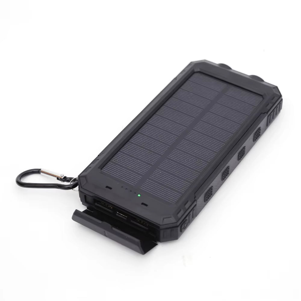 Portable Waterproof Solar Power Bank for Outdoor Mountain Climbing and Camping, Large-Capacity Compass Mobile Power Bank