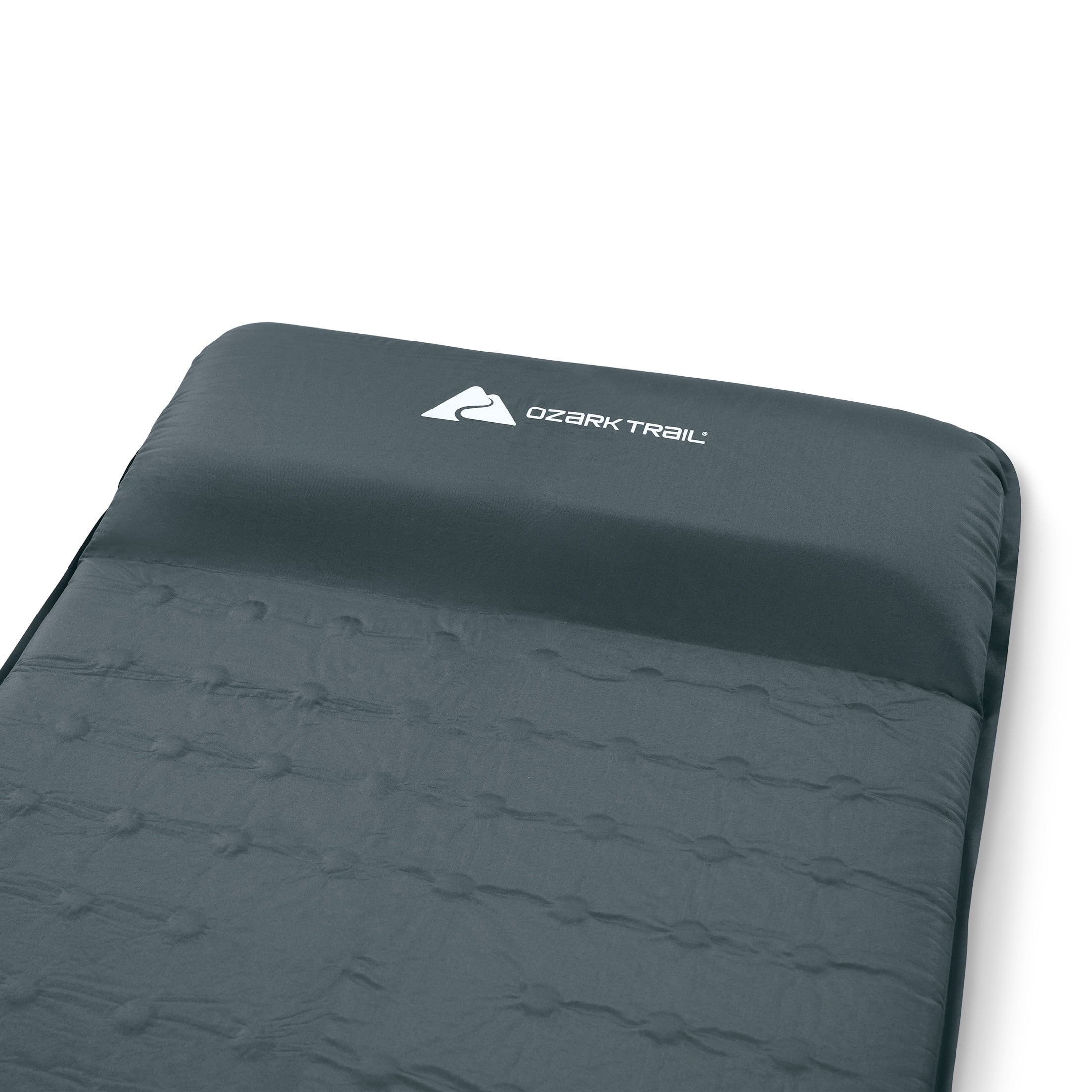 Self-Inflating Camp Pad with Pillow - Grey, Adult, 78" L X 25" W X 2" H