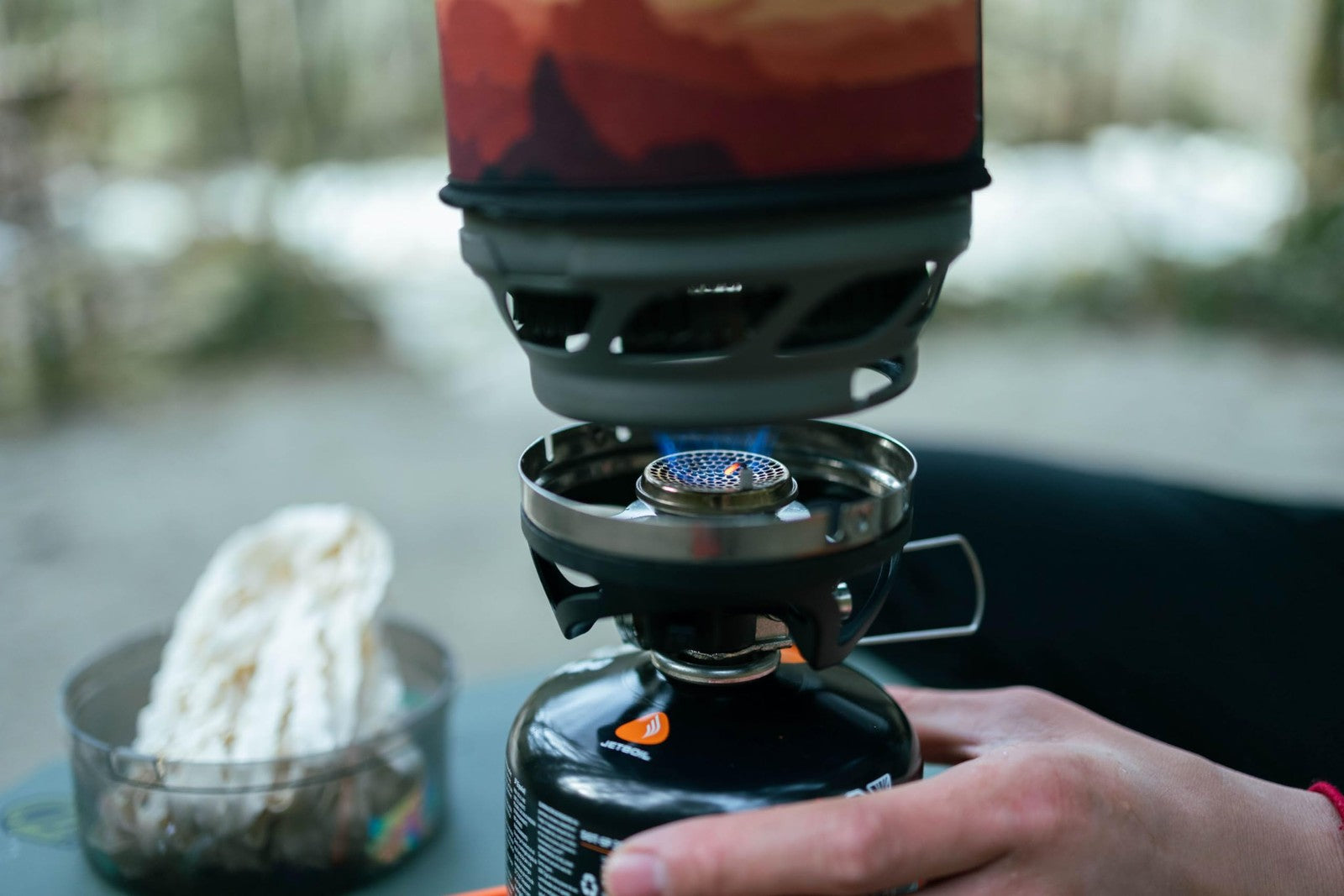 Jetboil Minimo Portable Stove Sunset Cooking System for Camping and Backpacking