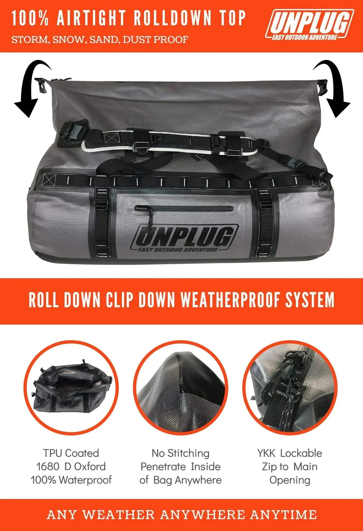 110L Ultimate Waterproof Adventure Duffel Bag