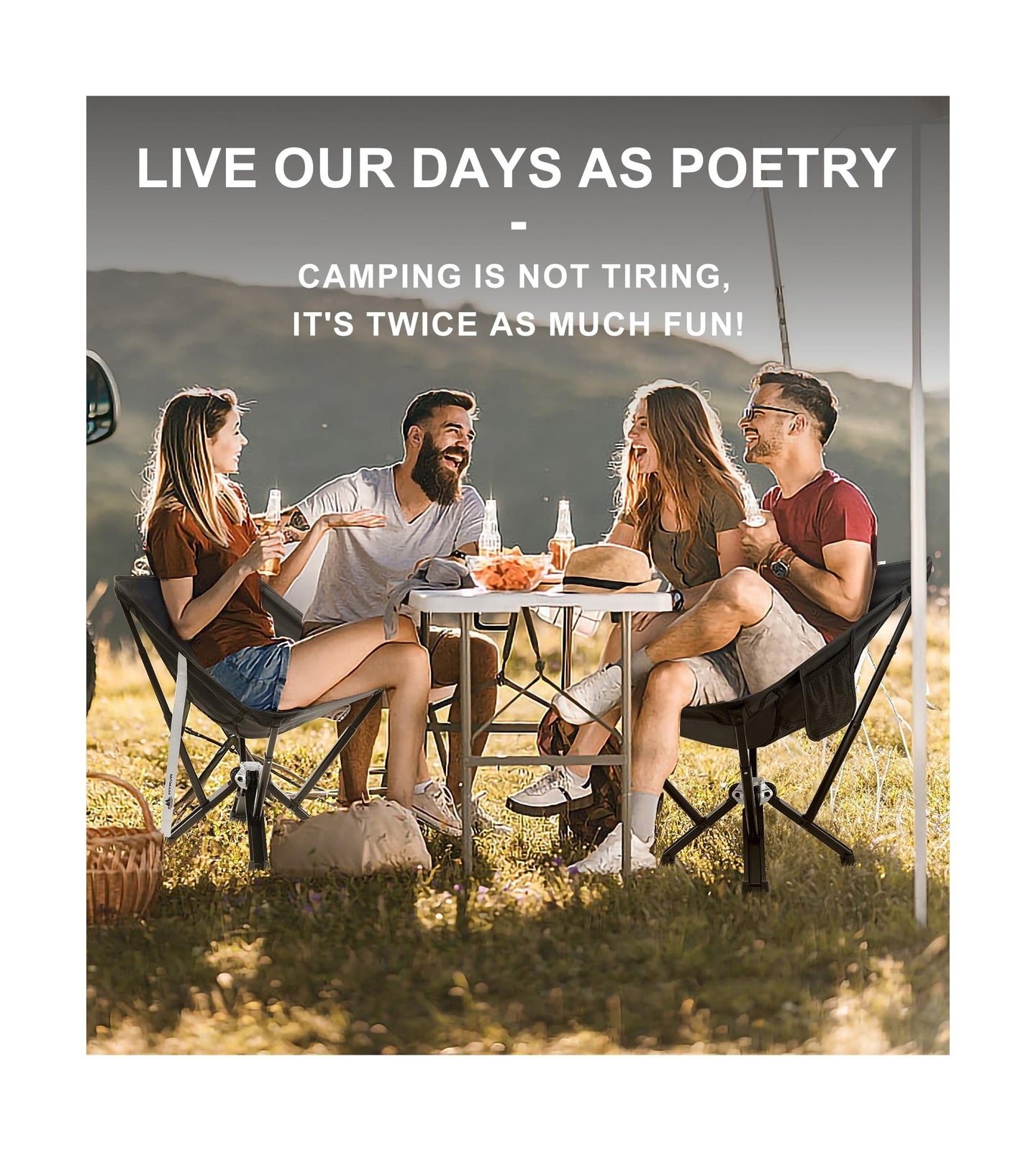 MTRVR Folding Camping Chairs, Portable Camp Chair, Lightweight, Compact, and ...