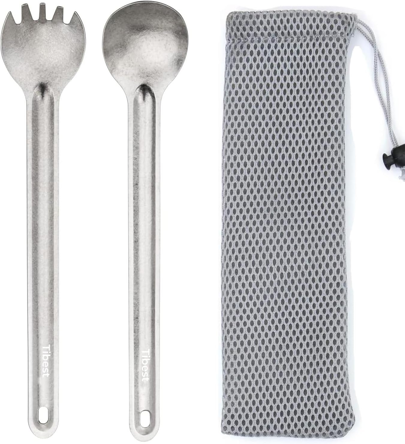 Titanium Spork Long Handle Camping Spoon Backpacking Spork Titanium Long Spoon, Ultra Lightweight Camping Utensil for Backpacking, Hiking, Outdoors