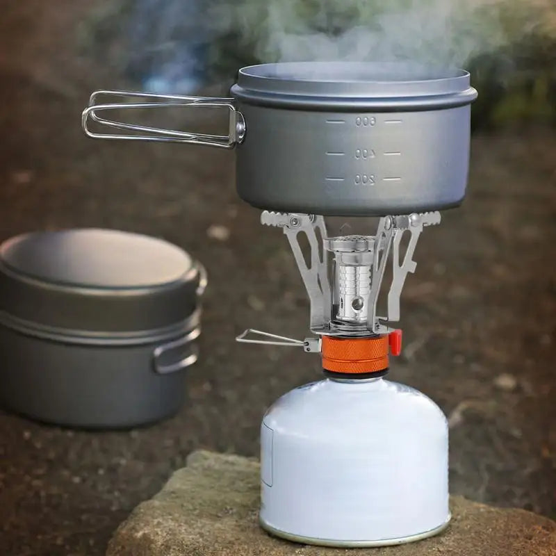 Camping Stove Backpacking Stove Portable Backpacking Stove Small Camping Stove Hiking Stove Windproof Piezo Ignition Cooking