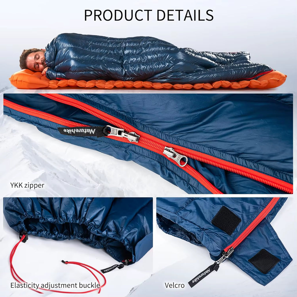 CW280 Sleeping Bag Ultralight Duck down Sleeping Bag Spring Travel Sleeping Bags CWM400 Hiking Camping Sleeping Bag