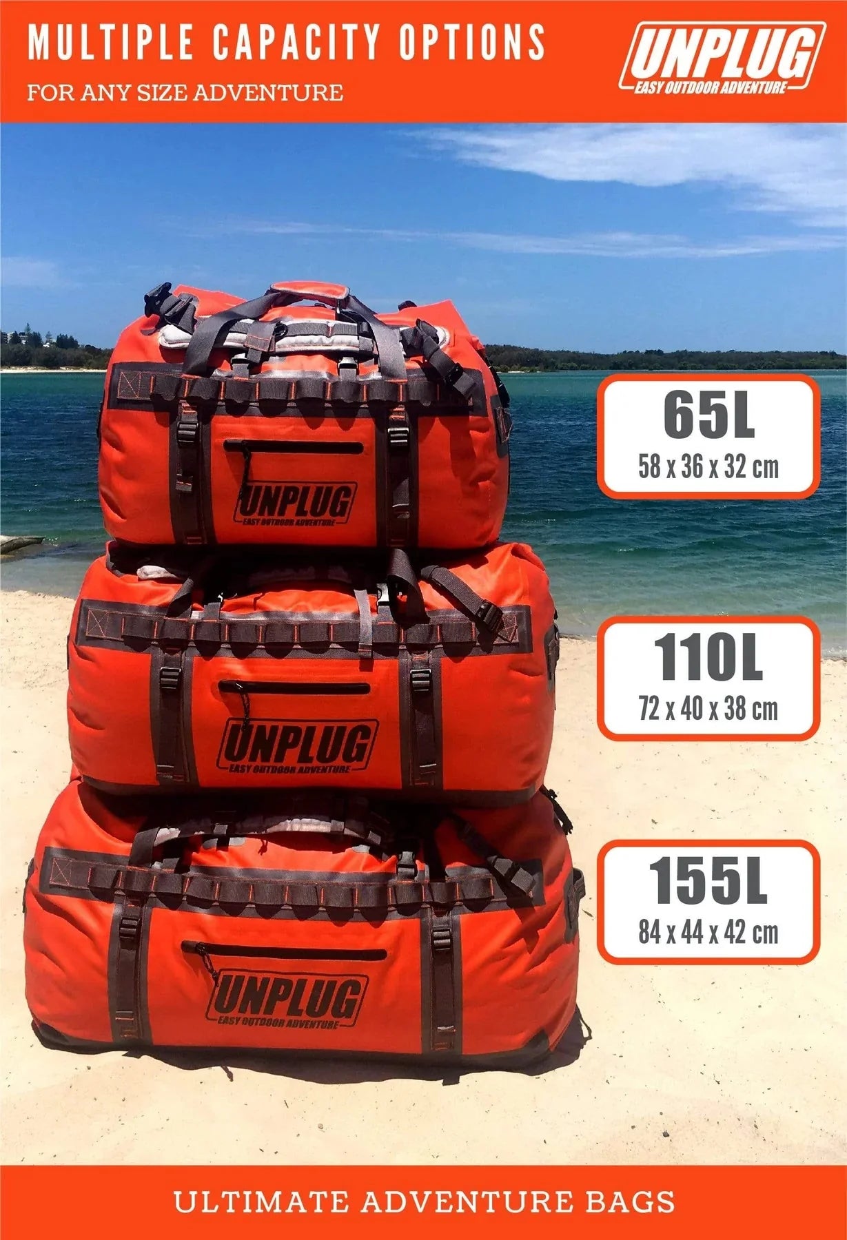110L Ultimate Waterproof Adventure Duffel Bag