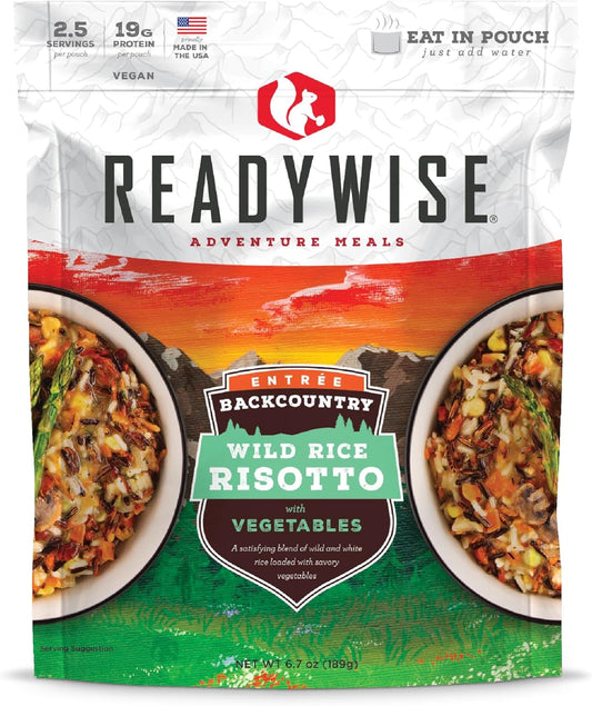 Backcountry Wild Rice Risotto (Single Pouch) Freeze-Dried Backpacking & Camping Food, Vegan, Gluten Free