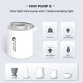 FLEXTAIL Portable Air Pump, Mini Camping Pump with Light, USB-C Charging, Ideal for Sleeping Pads, Air Bed Mattress, Vacuum Bags