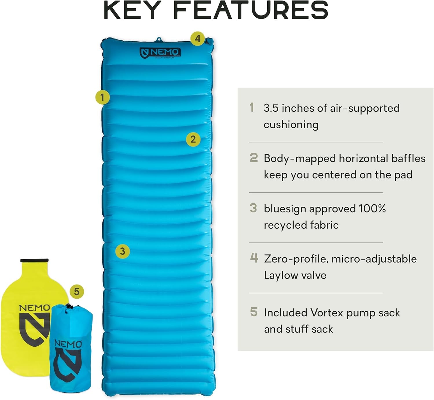 Equipment Quasar 3D Lightweight Sleeping Pad - Regular (72"X20") - Plasma