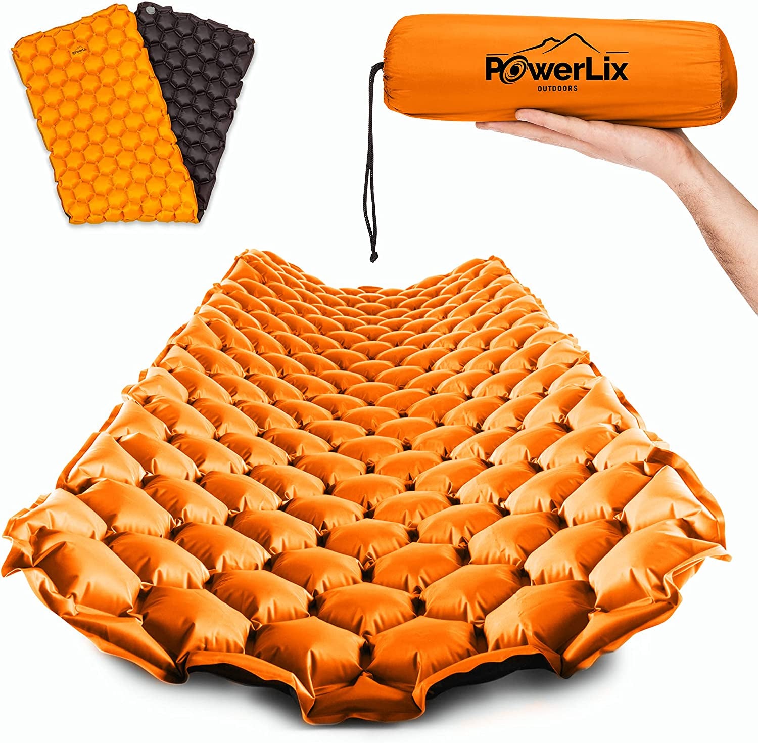 Camping Sleeping Pad - Ultralight Inflatable Camping Mattress Sleeping Mat for Backpacking, Hiking, Compact Lightweight Sleeping Pad for Camping, Inflation Bag/Repair Kit Included