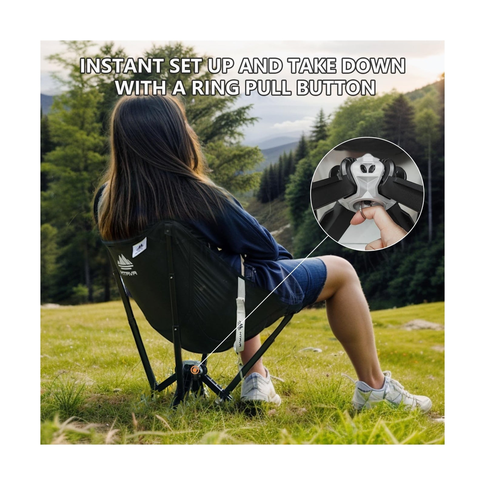 MTRVR Folding Camping Chairs, Portable Camp Chair, Lightweight, Compact, and ...