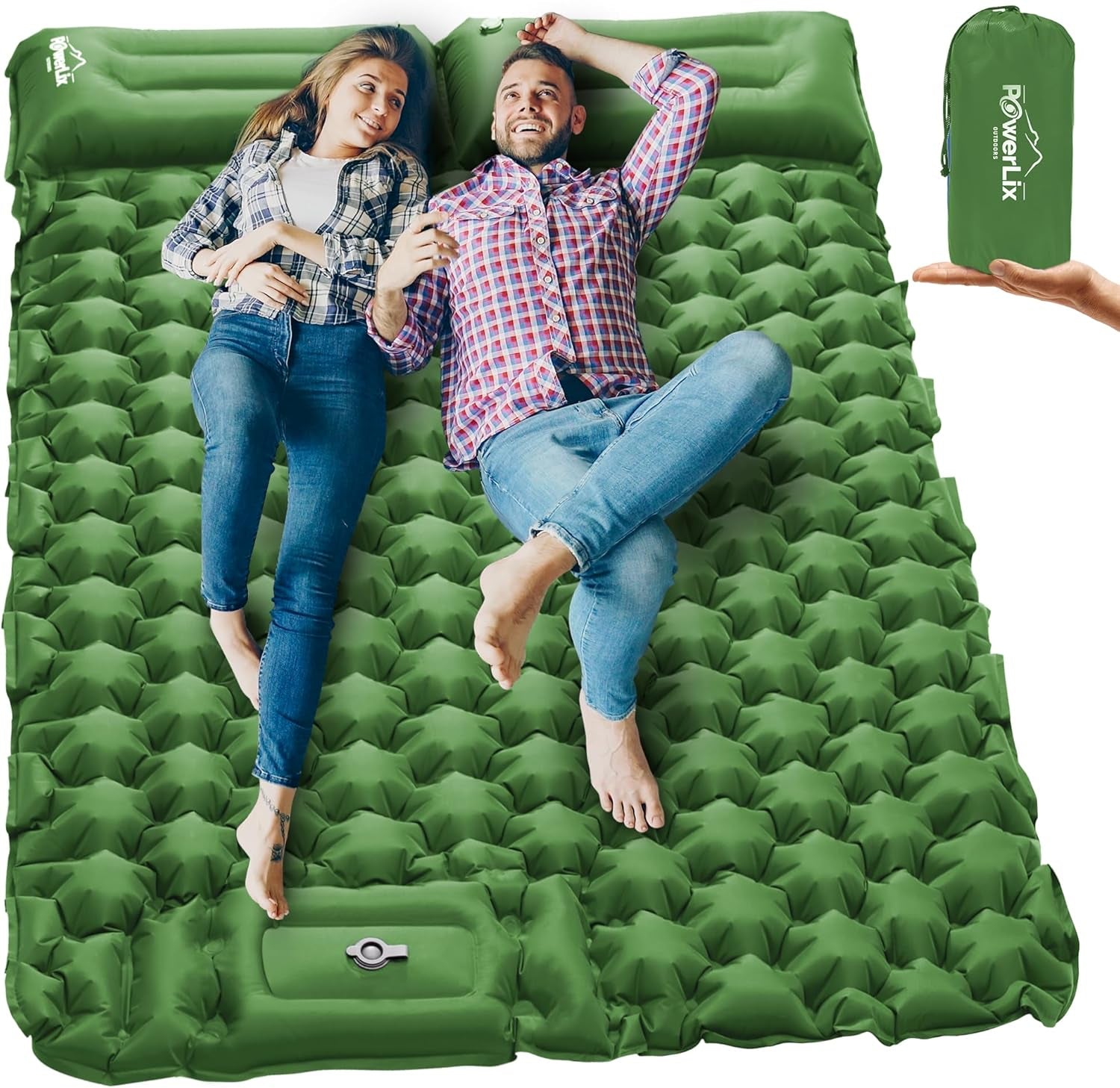 Camping Sleeping Pad - Ultralight Inflatable Camping Mattress Sleeping Mat for Backpacking, Hiking, Compact Lightweight Sleeping Pad for Camping, Inflation Bag/Repair Kit Included