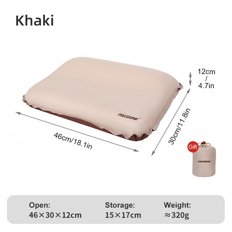 Camping Pillow Self Inflating Pillow 3D Ultralight Sponge Pillow Outdoor Travel Automatic Inflatable Pillow