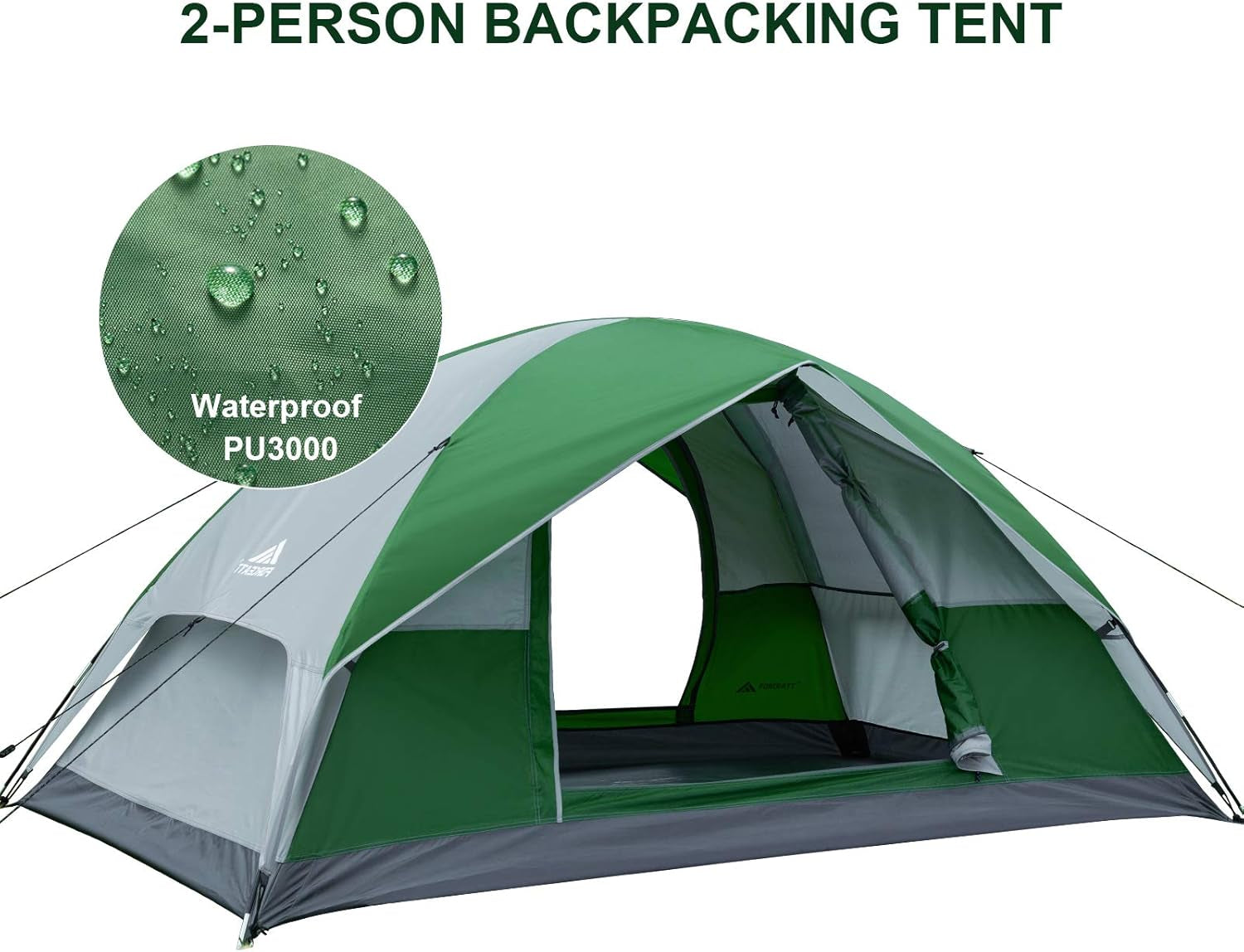 Tent for 1-2 Person Pu3000Mm Water Resistance Camping Tent Lightweight Tent with Vestibule Suitable for Camping Hiking Scout Easy Setup