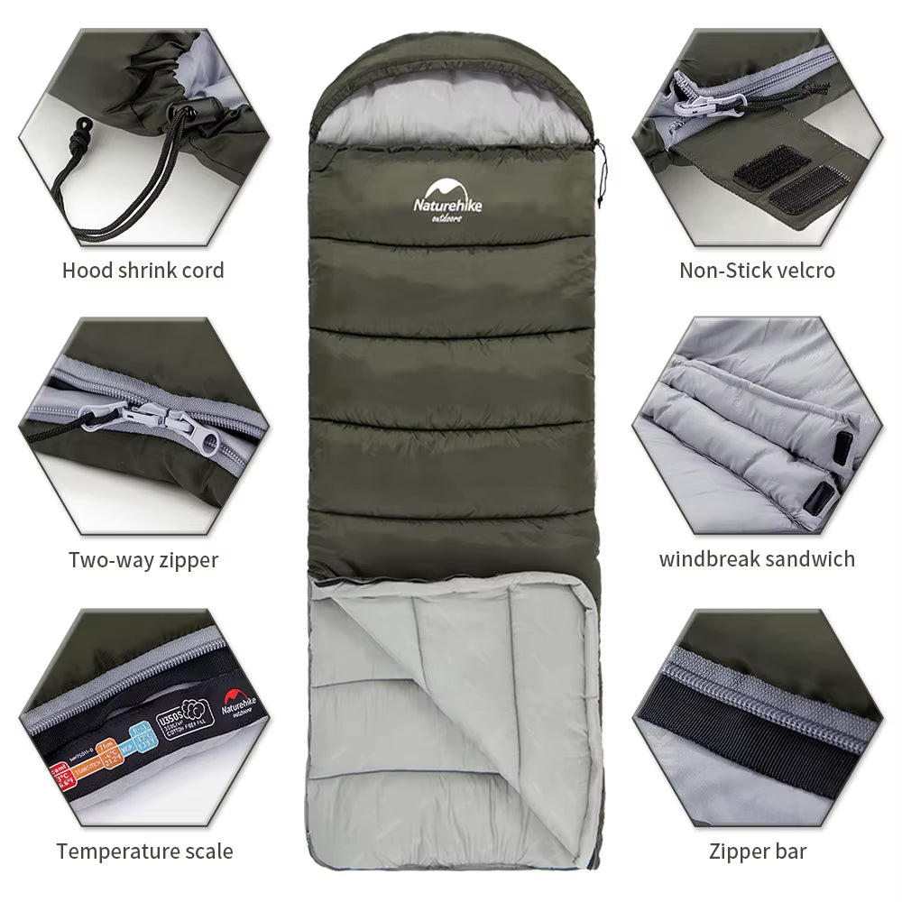 Sleeping Bag Ultralight Cotton Winter Sleeping Bag Lightweight Waterproof Sleeping Bag Outdoor Camping Sleeping Bag