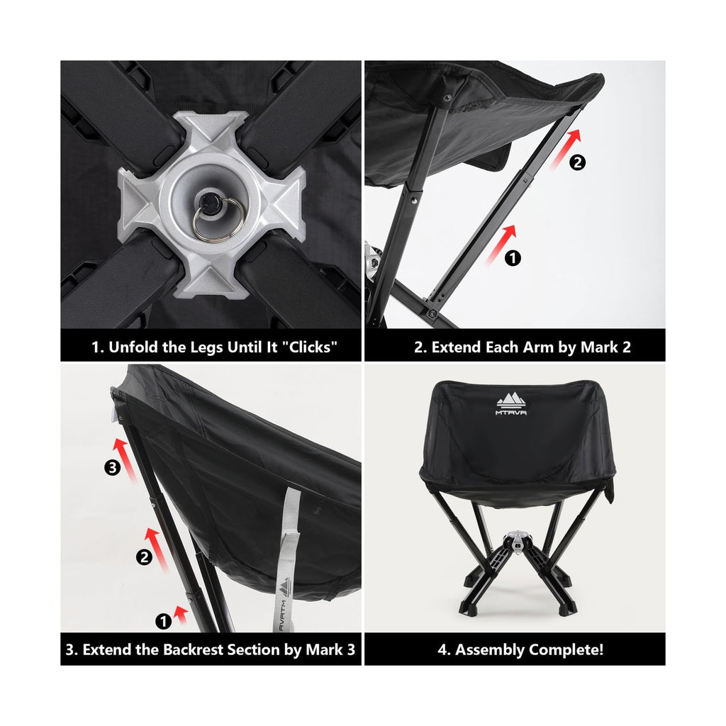 MTRVR Folding Camping Chairs, Portable Camp Chair, Lightweight, Compact, and ...