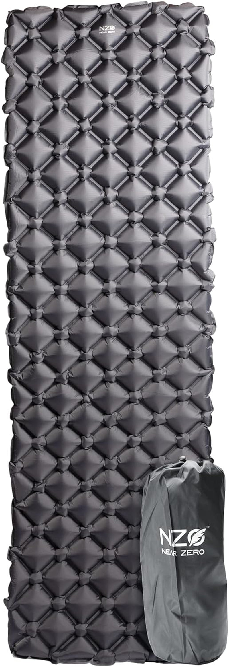 Ultralight Inflatable Sleeping Pad – Compact 14.5 Oz Air Pad 2" Thick, Quick Inflate with 11 Breaths, Durable Rip-Resistant Nylon – Ideal for Backpacking & Warm Weather, Blue