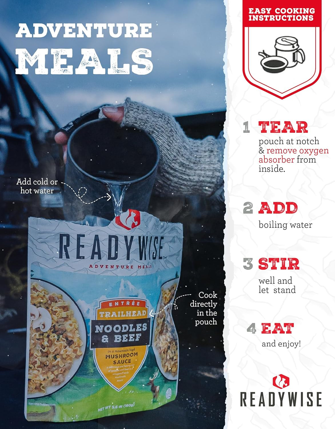 Backcountry Wild Rice Risotto (Single Pouch) Freeze-Dried Backpacking & Camping Food, Vegan, Gluten Free