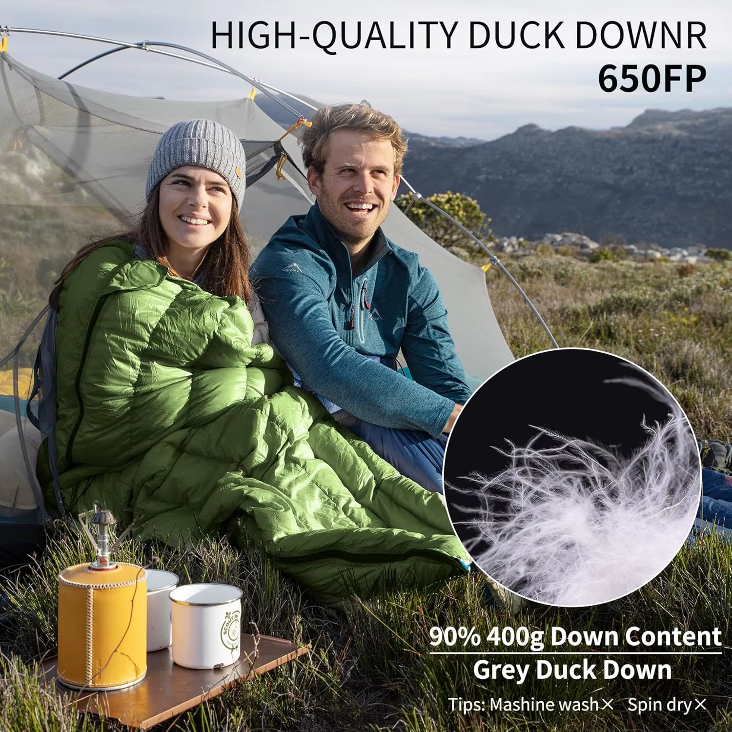 CW280 Sleeping Bag Ultralight Duck down Sleeping Bag Spring Travel Sleeping Bags CWM400 Hiking Camping Sleeping Bag