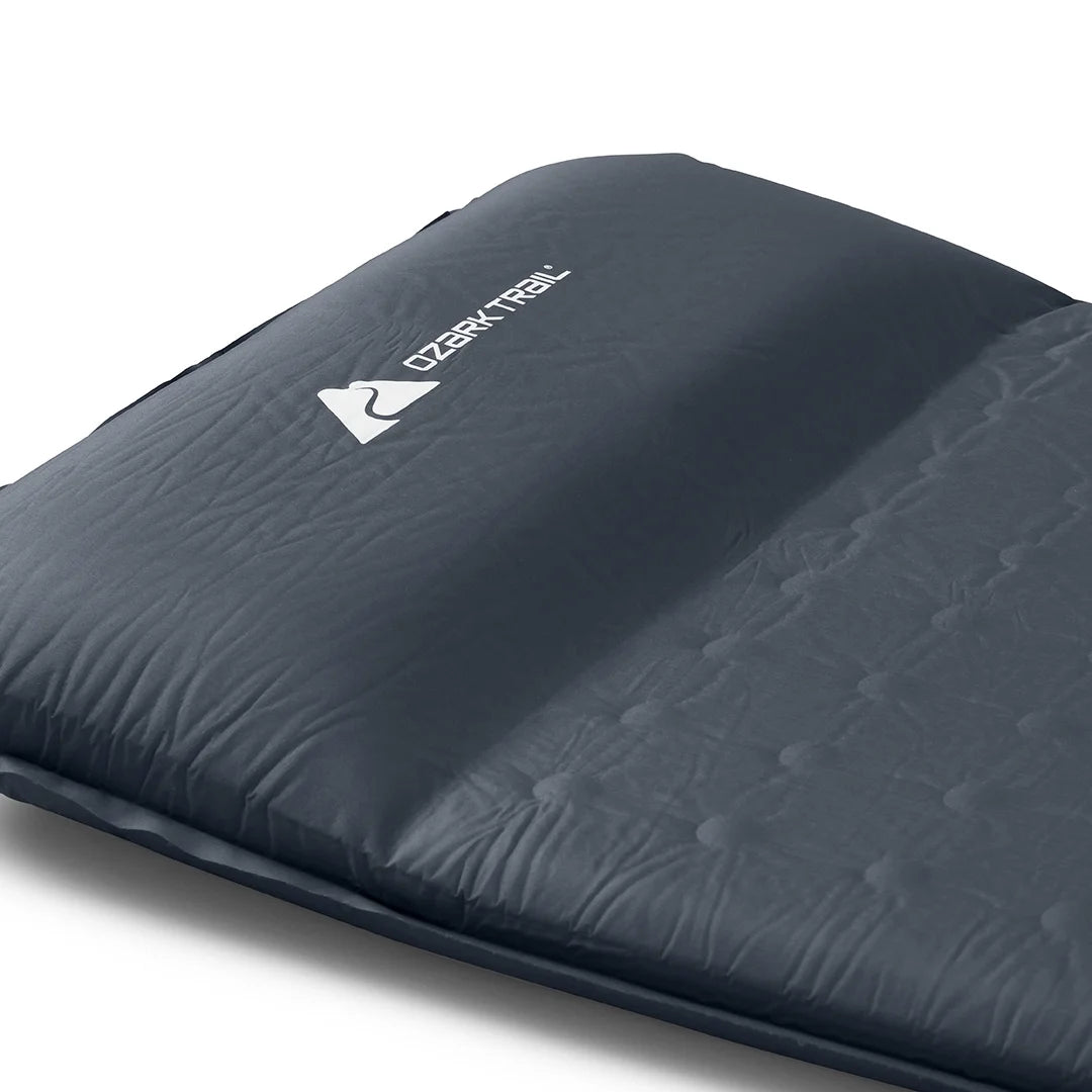 Self-Inflating Camp Pad with Pillow - Grey, Adult, 78" L X 25" W X 2" H