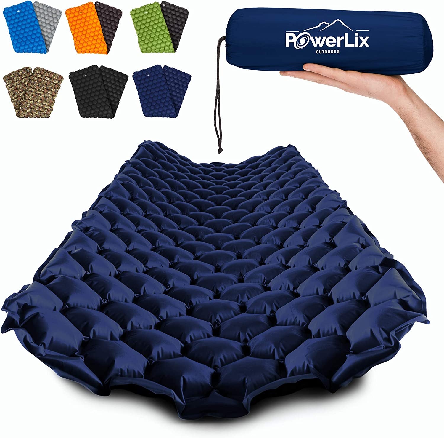 Camping Sleeping Pad - Ultralight Inflatable Camping Mattress Sleeping Mat for Backpacking, Hiking, Compact Lightweight Sleeping Pad for Camping, Inflation Bag/Repair Kit Included