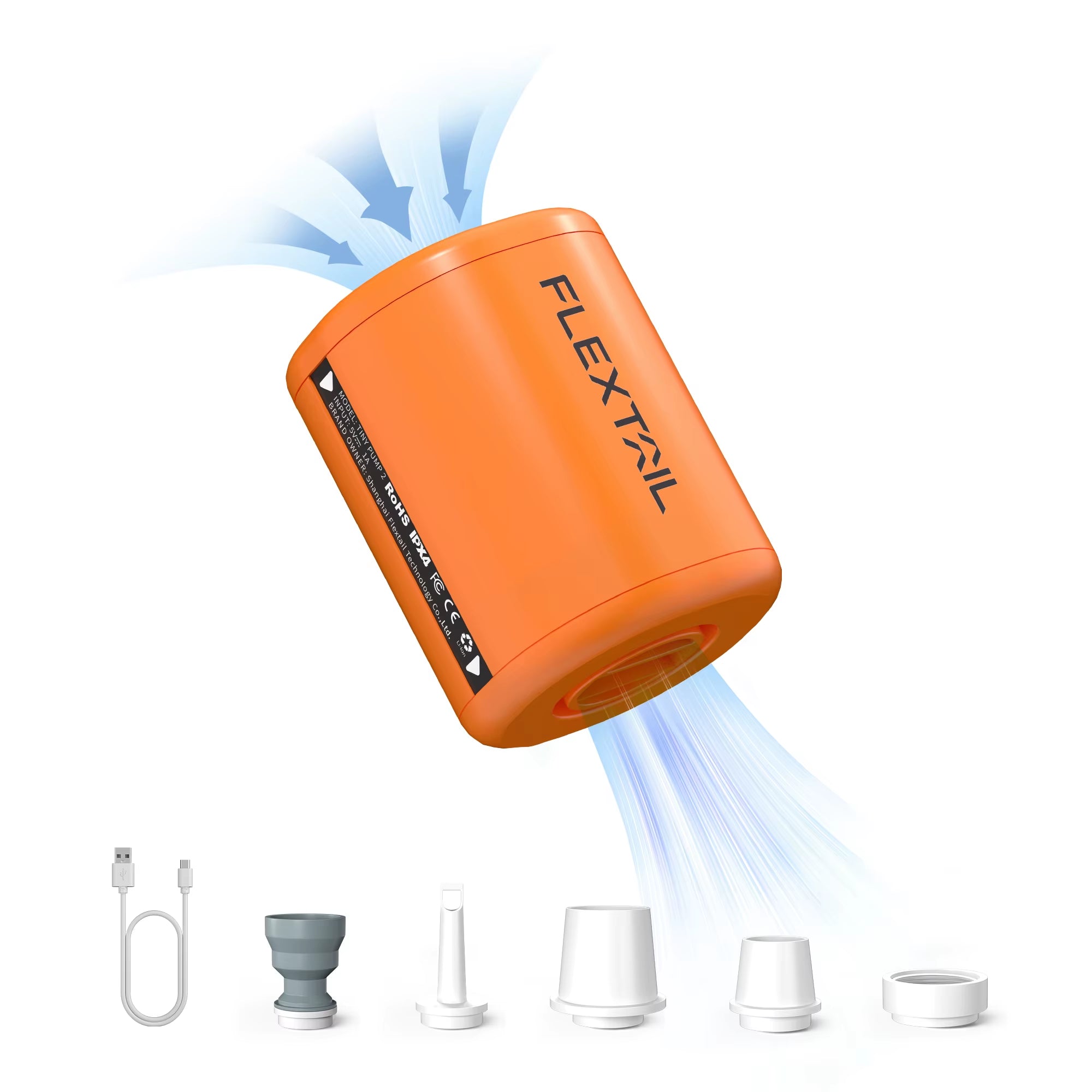 FLEXTAIL TINY PUMP 2 / 2X - 4Kpa Electric Air Pump, Portable Camping Pump for Air Beds Sleeping Pads Pool Floats Vacuum Bags