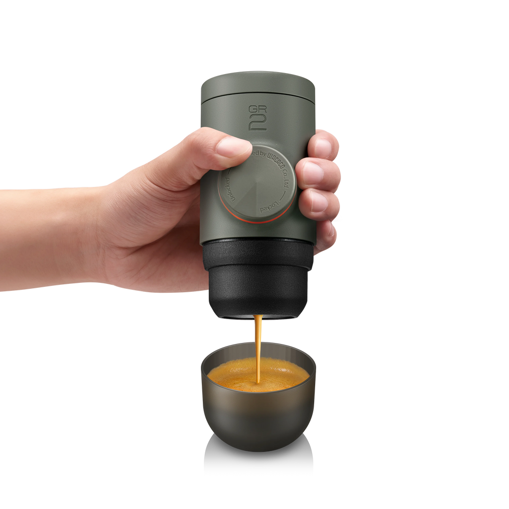Minipresso GR2, No Electricity, Espresso Machine for Outdoor Compatible Ground Coffee, Portable Coffee Maker,