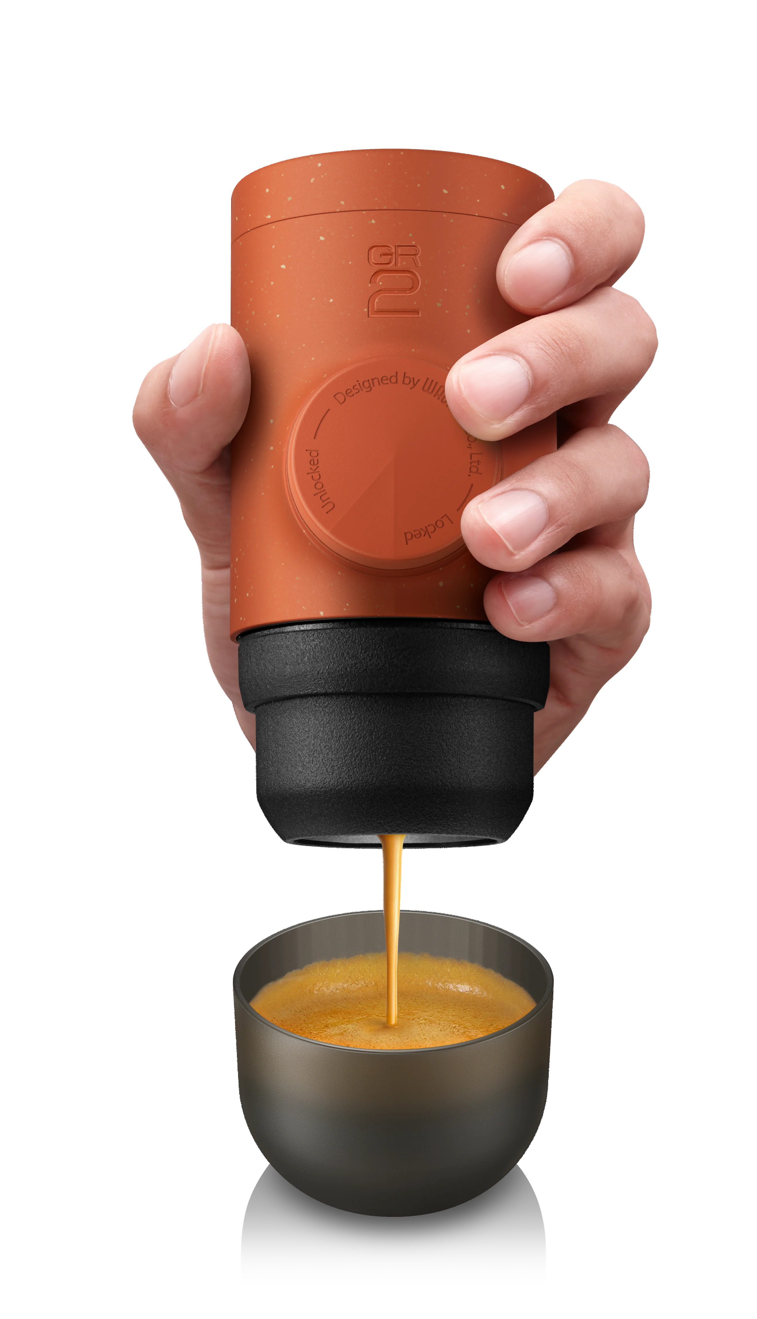 Minipresso GR2, No Electricity, Espresso Machine for Outdoor Compatible Ground Coffee, Portable Coffee Maker,