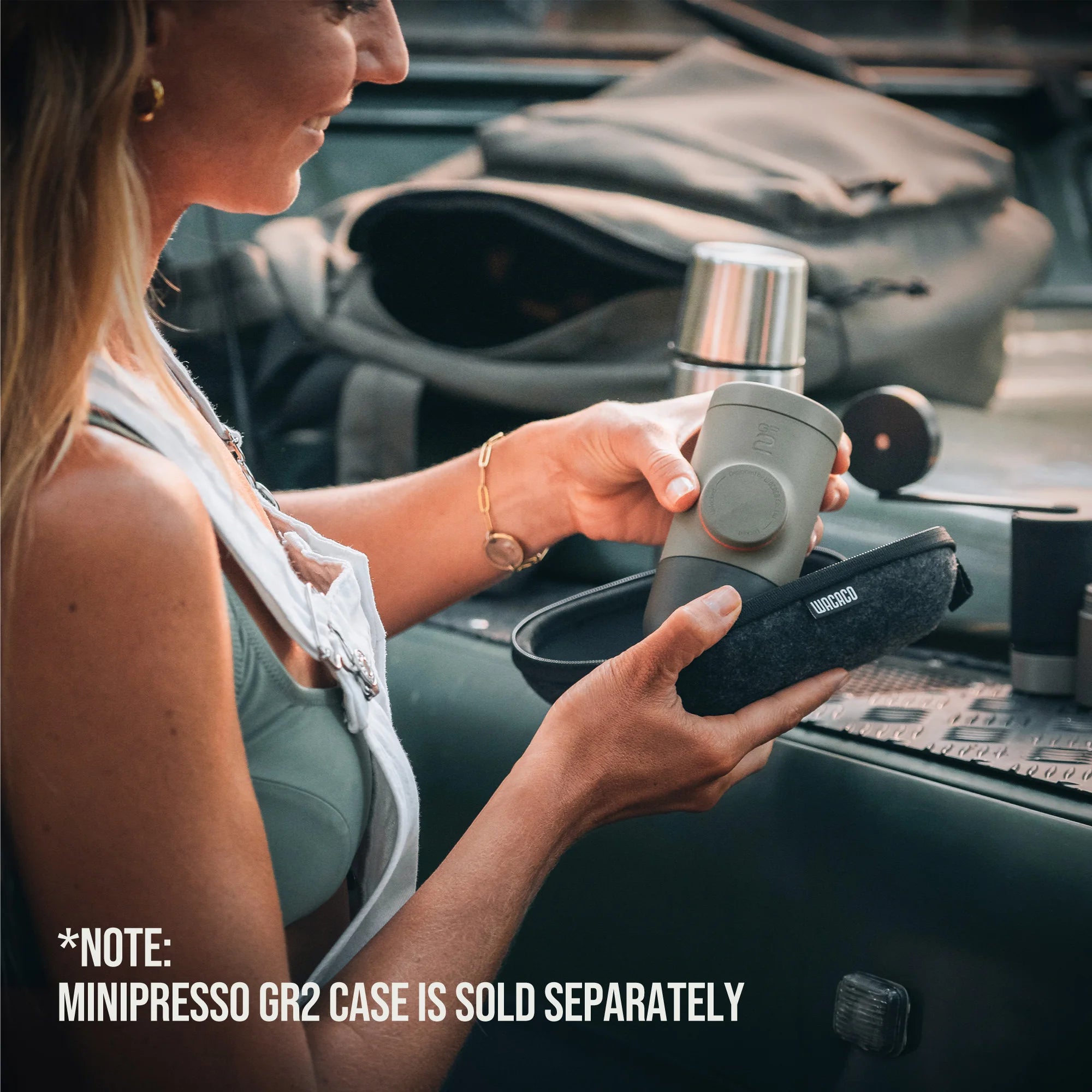 Minipresso GR2, No Electricity, Espresso Machine for Outdoor Compatible Ground Coffee, Portable Coffee Maker,