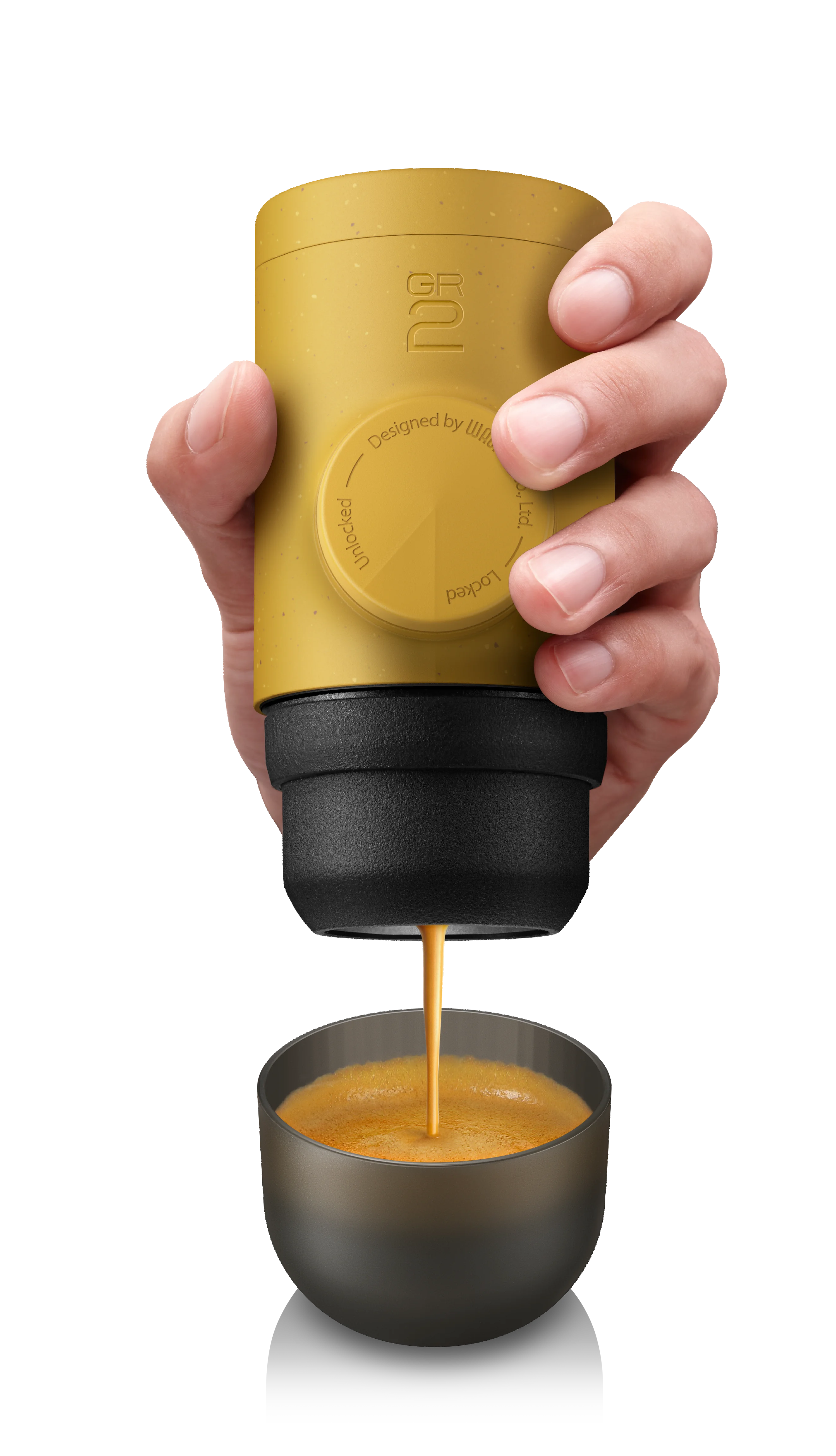 Minipresso GR2, No Electricity, Espresso Machine for Outdoor Compatible Ground Coffee, Portable Coffee Maker,