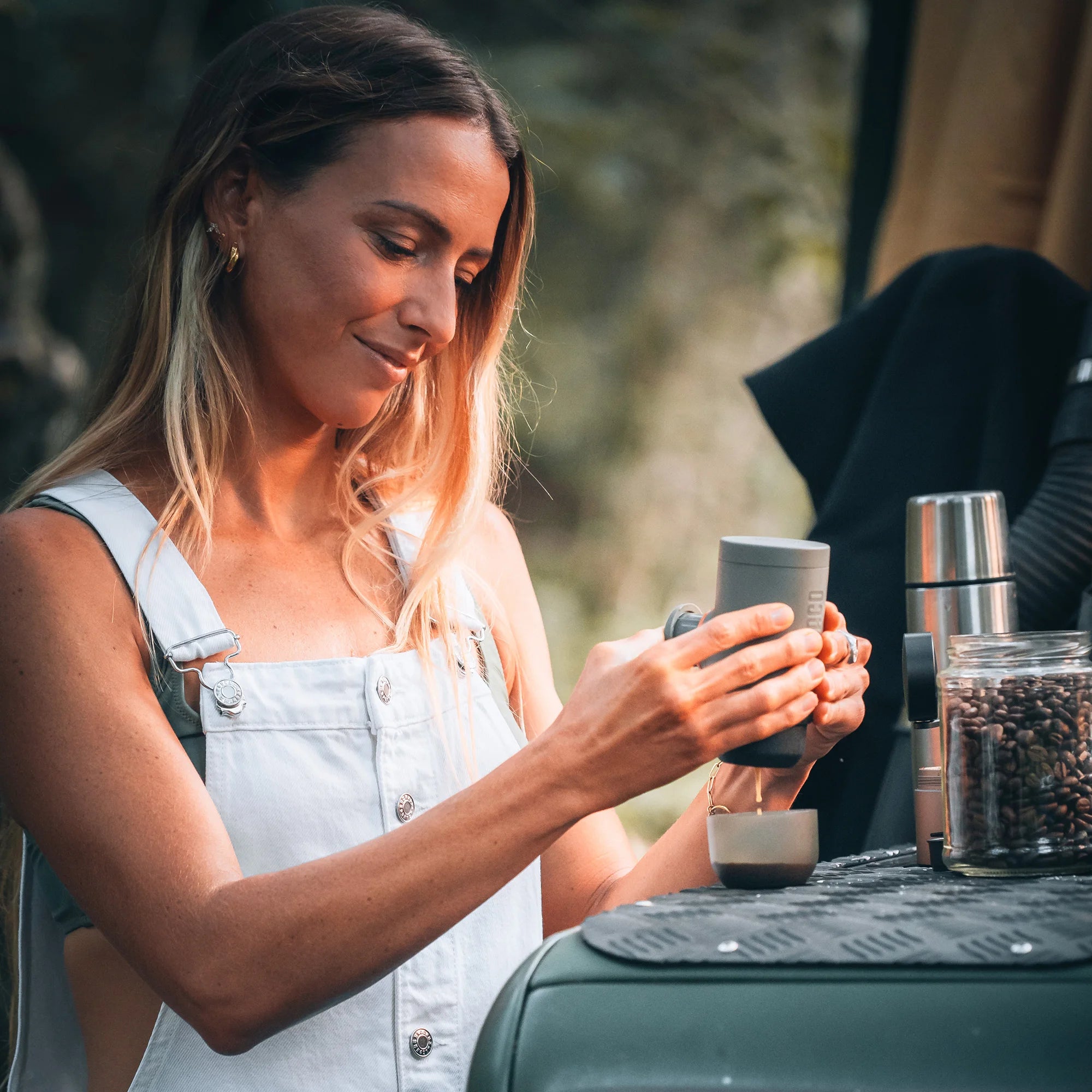 Minipresso GR2, No Electricity, Espresso Machine for Outdoor Compatible Ground Coffee, Portable Coffee Maker,
