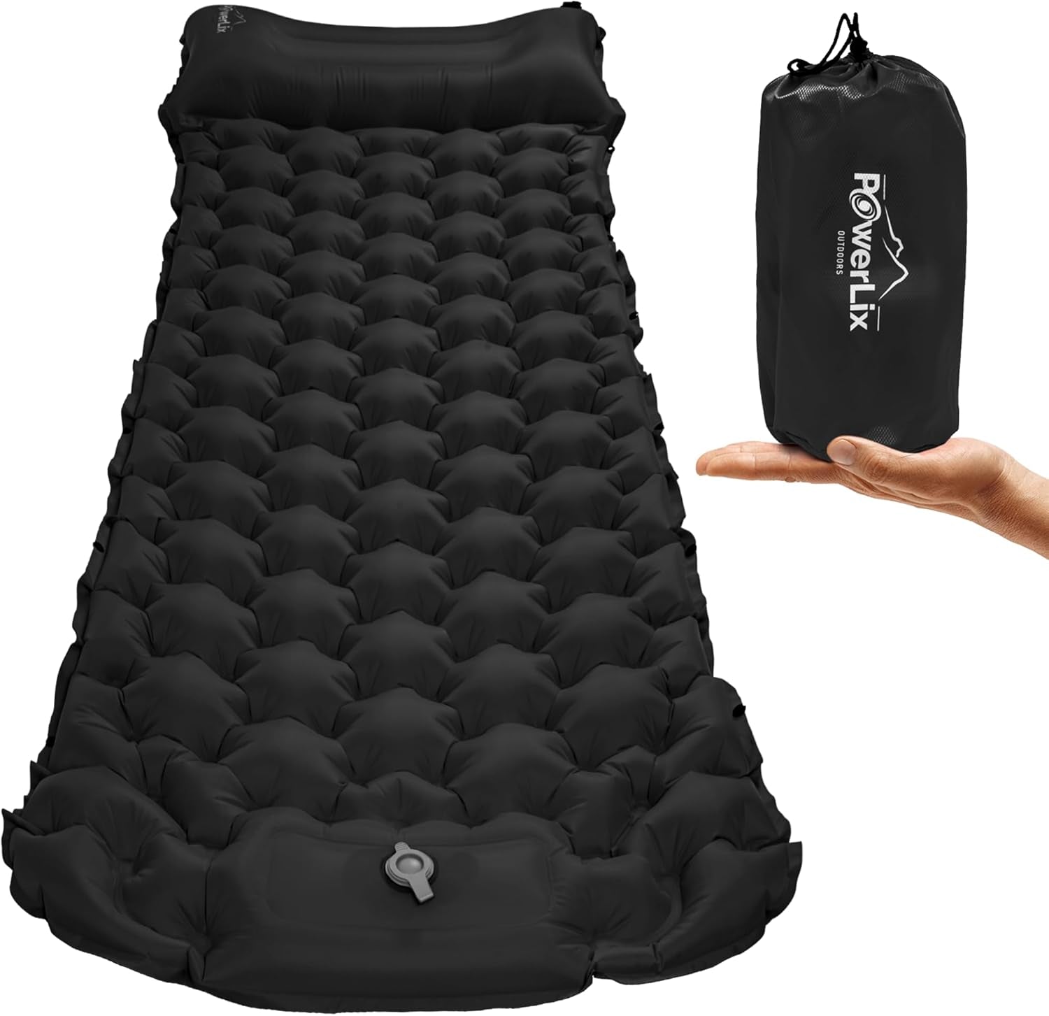 Camping Sleeping Pad 2 Pack, Foot Pump Sleeping Pad for Camping with Built in Pillow, Inflatable Camping Mat, Lightweight Compact Air Mattress Pad for Backpacking Hiking Travelling